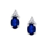 Sapphire & Diamond September Birthstone Earrings
