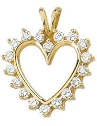 Ann Harrington Jewelry 14k Yellow Gold 9/10 Ct Tw Diamond Heart Pendant