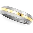 18K Yellow Gold and Titanium Wedding Band Ring