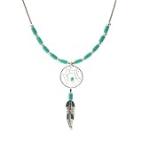 Dream Catcher Turquoise Necklace Set In .925 Sterling Silver