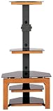 Planet 3 37-Inch LCD Mounting Bracket with 5 Shelves, Oak Finish/Black Glass