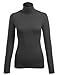 LE3NO Womens Basic Solid Fitted Turtleneck Shirt