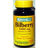 Bilberry 1000mg - Promotes Healthy Eye Function, 90 softgels, (Good'n Natural),(Good N' Natural)