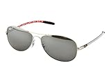 Ray-Ban Men's Rb8301 Oval Sunglasses,Matte Silver,59 mm