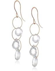 Melissa Joy Manning 14k Gold Short with White Topaz Triple Drop Earrings