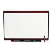 Premium Dry-Erase Board, Porcelain/Steel, 36 x 24, White/Mahogany Frame