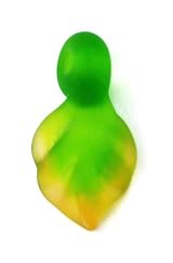 Lampwork Glass Beads Sculptural Leaves Amber and Green