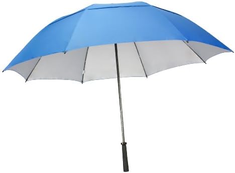 ROYAL BLUE GOLF UV Protection SPF 50 PLUS WINDPROOF Rain Solar 62" ARC Umbrella