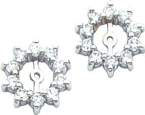 White-gold .82ct Diamond Earring Jackets Jewelry
