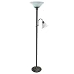 Torchiere Combo Lamp with Alabaster Glass Shades