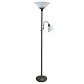 Torchiere Combo Lamp with Alabaster Glass Shades