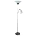 Torchiere Combo Lamp with Alabaster Glass Shades