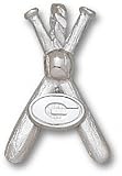 Georgia Bulldogs Solid Sterling Silver ''G'' Bats Pendant