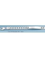 Sterling Silver Italian Curb Id Bracelet 250 Gauge 9"