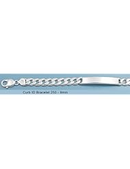 Sterling Silver Italian Curb Id Bracelet 250 Gauge 8"