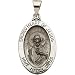 14k Wht Gold Hollow Sacred Heart Of Jesus Medal 23.25x16mm