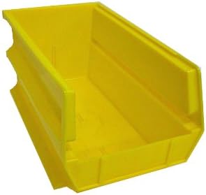 Triton Products LocBins - Stacking, Hanging, Interlocking Bins for Pegboard Wall Organization - Pack of 6, Large, Yellow