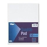 Quadrille Pad, 20#, gum top, 4 sq / in., non-repro Blue ink, 50 Sh, 8.5" x 11" TOP33041