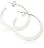 Image of Silver 25mm Flat Hoop Earrings