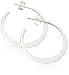 Silver 25mm Flat Hoop Earrings