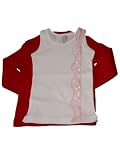 American Apparel 2 Pack for Kids - Baby Rib Long Sleeve Tee in Red (size 2T) and White Lace Trim Tank Top - Ships in 24 Hours!
