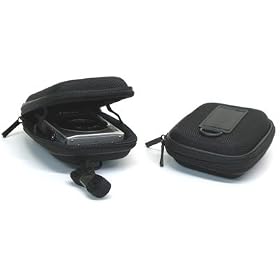 Black Hard Carry Case for Compact Digital Cameras within 105x70x40mm: Canon IXUS 115 130 210 220 310 HS / A3200 A3100, Fujifilm L55 T200 T350 AV250 AV200 AX350 JX200,JX370 JX400 JX530, Sony W320 W350 W380 W520 W570, Nikon S3100 S3200 L25 L24 L23, Samsung PL120 ES55 ES65 ES15 ES17 ES71
