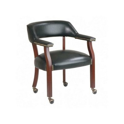 Lorell 60601 Captain Chair, w/ Casters, 24 in.x24 in.x30-3/4 in., Burgundy