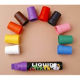 Rainbow Liquid Chalk 15mm Pack of 9