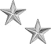 Polished Silver Brigadier General Stars Insignia Set