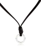 Produkt-Bild: Fossil Damen-Charmcollier Leder Edelstahl 40-45cm Schwarz JF82843040