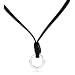Fossil Damen-Charmcollier Leder Edelstahl 40-45cm Schwarz JF82843040