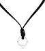 Fossil Damen-Charmcollier Leder Edelstahl 40-45cm Schwarz JF82843040