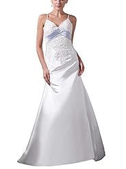 Empire   Waistline Beaded Satin  Dress with a Brush/Sweep Train  With a Ribbon 