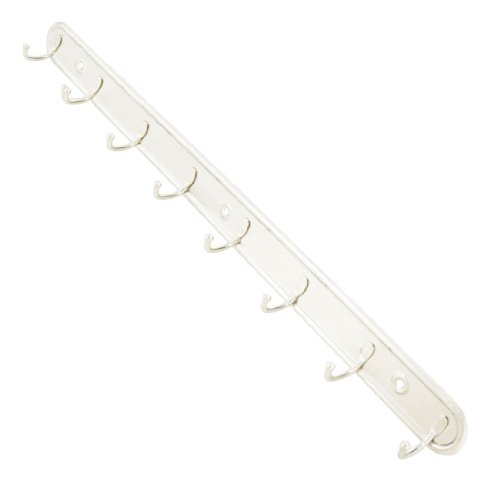 See Amico Wall Mounted 8 Hooks Coat Towel Rack Hanger Silver Tone w Screw Fittings