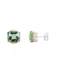 Checkerboard Green Quartz Earrings