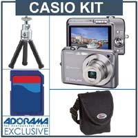 Casio Exilim EX-Z1080 Gray Digital Camera Kit, with 1 GB SD Memory Card, Table Top Tripod,... by 