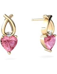 Created Pink Sapphire 14kt Yellow Gold Earrings