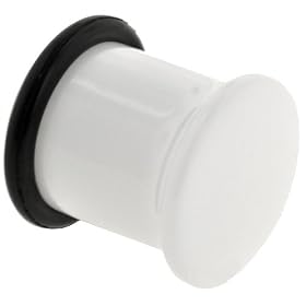 One Acrylic Single Flared Plug: 00g White (SOLD INDIVIDUALLY. ORDER TWO FOR A PAIR.)