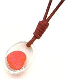 Necklace and Pendant Set - Sterling Silver Enameled Heart Pendant with 16 Leather Cord Necklace