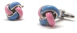 Baby Blue and Pink Enamel Cufflinks Cuff Links