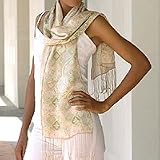 Silk batik scarf, 'Feminine'