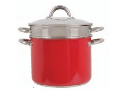 Gibson Colorsplash Westmeade 3-Piece Pasta Cooker Set, Red