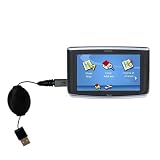 Retractable USB Cable for the Magellan Maestro 3200 with Power Hot Sync and Charge capabilities - Gomadic Brand w/ TipExchange Technology