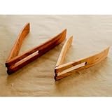 Set of 2 Folding Wooden Salad Tongs - Cherry