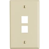 Leviton QuickPort 2 Socket Faceplate - 1-gang - Almond