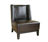 Baxton Studio Dark Brown Leather Club Chair A-179-J001-Brown