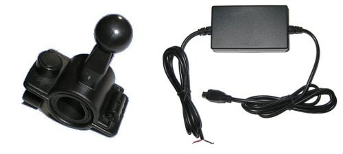 Motorcycle Mount & Hardwire Direct Power Cable for Garmin Nuvi 200 200W 205 205W 250 250W 255 255W 260 260W 265 265W 270 300 310 350 360 370 500 550 600 610 650 660 670 680 750 760 770 780 850 860 880 GPS
