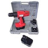17 Pcs 3 8 18 Volt Cordless Drill Kit 2 Batteries by 