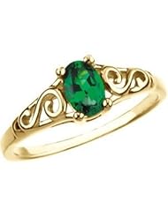Jewelplus Youth Imitation Birthstone Ring 14K Yellow May