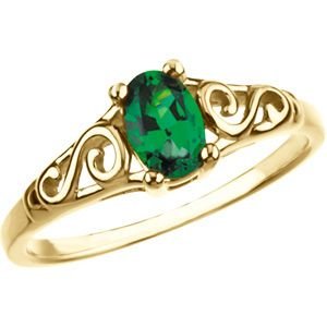 Cheap Girls Jewelry Jewelplus Youth Imitation Birthstone Ring 14K Yellow May For Sale